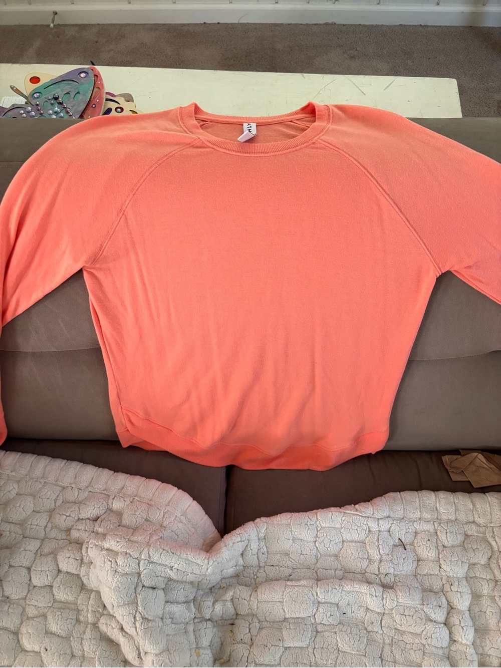 Athletes Coral Crewneck Pullover Sweater